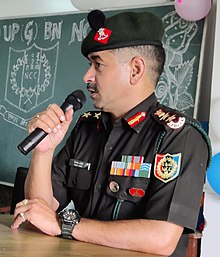 An Officer in the regimental uniform Officer of Madras Regiment.jpg