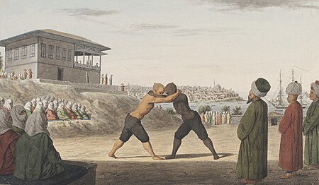 ไฟล์:Oil wrestling match in the gardens of the Sultan's Palace.jpg