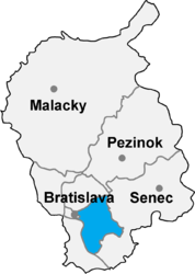 Distretto di Bratislava II – Mappa