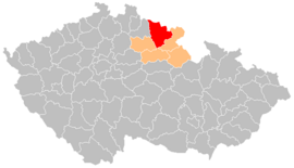 Poloha okresu Trutnov v Česku (klikacia mapa)