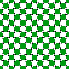 Checker version: the diagonal checker squares at the larger grid points make the grid appear distorted.