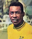 Pele trading card from the Mexico 70 series, Panini's first FIFA World Cup collection Panini pele photo only.jpg