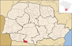 Localização de Clevelândia no Paraná