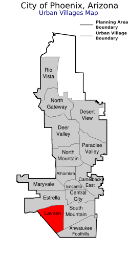 Location of Laveen highlighted in red