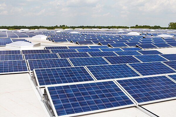 Solar array mounted on a rooftop