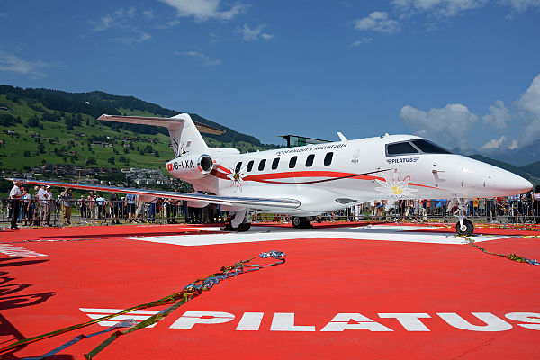 PC-24 prototype during its roll-out ceremony on 1 August 2014