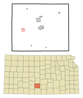 Pratt County Kansas Incorporated and Unincorporated areas Cullison Highlighted.svg