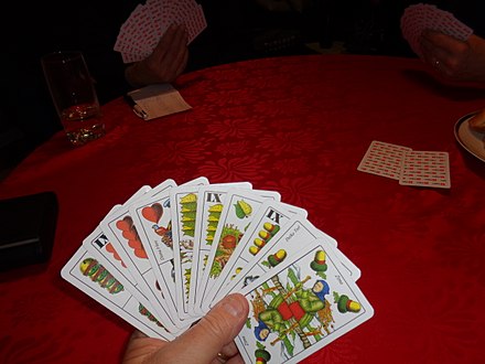 Preferans, a trick-taking card game version popular in Croatia