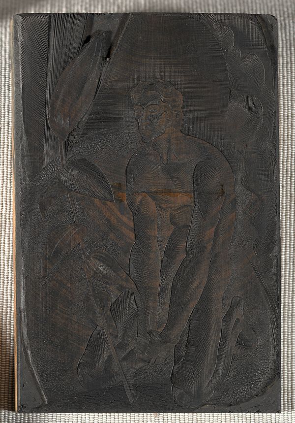 A wood block engraved by Lynd Ward for plate #29 of his Prelude to a Million Years