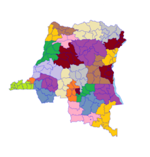 Territoires of the Democratic Republic of Congo by Province Provinces et Territoires du Republique Democratique du Congo.png