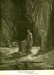 Le troubadour Sordello, illustration de La Divine Comédie de Dante par Gustave Doré.