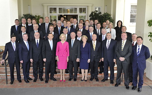 The Abbott government after being commissioned by Quentin Bryce on 18 September 2013.