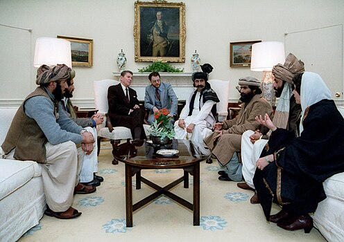 Председник Роналд Реган на пријему авганистанских муџахедина, 1983.