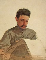 Nikolaj Jarošenko ritratto da Kramskoj nel 1874[67]