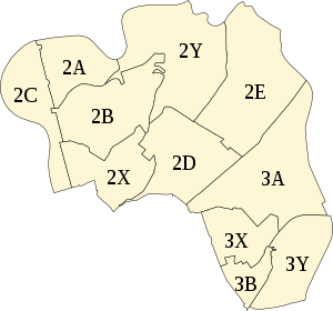 Mappa delle zone urbanistiche del Municipio Roma II