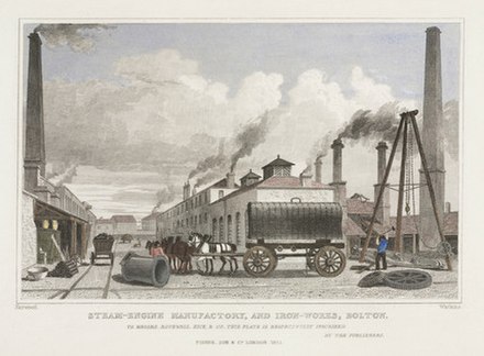 "Steam-Engine Manufactory and Iron-Works, Bolton. To Messrs. Rothwell, Hick & Co. This plate is respectfully inscribed by the publishers. Fisher, Son 