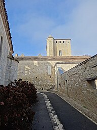 Aperçu du château depuis le village de Rouillac.