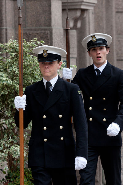 Royal Navy Cadets, during a Royal Visit at Victoria College, Jersey