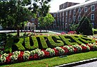 Rutgers spelled out in hedge on College Ave campus New Brunswick NJ.JPG