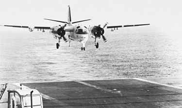 VS-35 S2D approaches USS Hornet c.1965 S-2D Tracker of VS-35 approaches USS Hornet (CVS-12) c1965.jpg