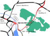 Map showing the Zürichberg Tunnel route in Zürich