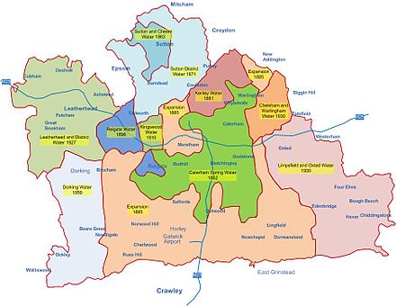 Map Of East Surrey Ses Water - Wikiwand