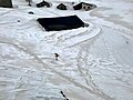 Saharastaub im Schnee des Simplonpasses