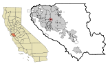 Santa Clara County California Incorporated and Unincorporated areas Burbank Highlighted.svg