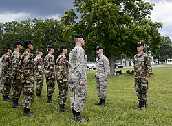 Shawn (left) and Kevin Utermohlen, Pennsylvania Air National Guard, conducted an inspection of a flight of Civil Air Patrol cadets. Shawn (left) and Kevin Utermohlen conducted an inspection of a flight of Civil Air Patrol cadets.jpg