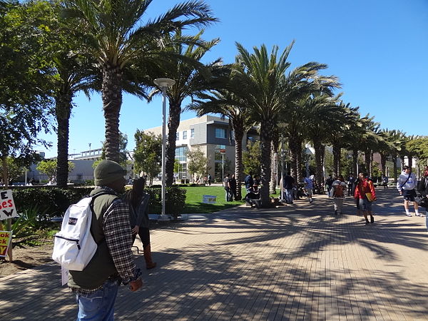 SMC Quad with the Humanities and Social Sciences (HSS) building in the background