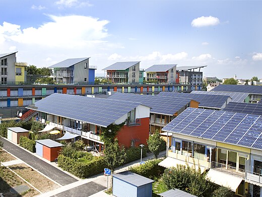 The Solar Settlement, a sustainable housing community project in Freiburg, Germany