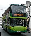 Bus 1101, a double decker Scania OmniCity.