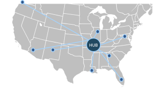 Example of a hub-and-spoke airline network