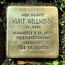 Stolperstein, Kurt Willkomm in Hannover, Lister Meile 83 vom 09.11.2022