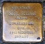 Stumbling block for Sofie Geismar (Rathausgasse 6)