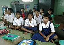 Students at a state-run primary school in Raigad district. Students of a Maharashtra Primary School (9601442866).jpg