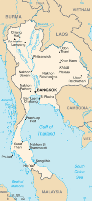 Kart over Siam (Thailand)