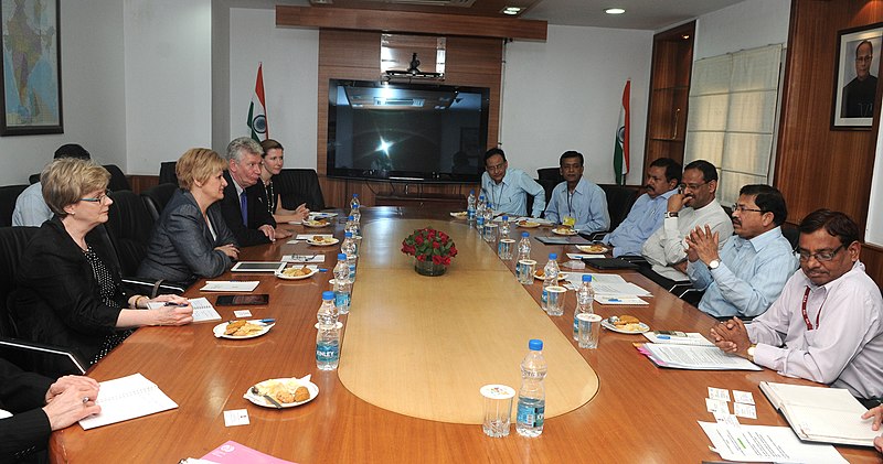 File:The Deputy Minister of Canada, Ms. Helene Gosselin along with a delegation meeting the Secretary, Ministry of Labour and Employment, Dr. Mrutyunjay Sarangi, in New Delhi on March 18, 2013.jpg