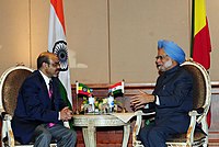 The Prime Minister, Dr. Manmohan Singh meeting the Ethiopian Prime Minister, Mr. Meles Zenawi, in Addis Ababa, Ethiopia on May 23, 2011.jpg