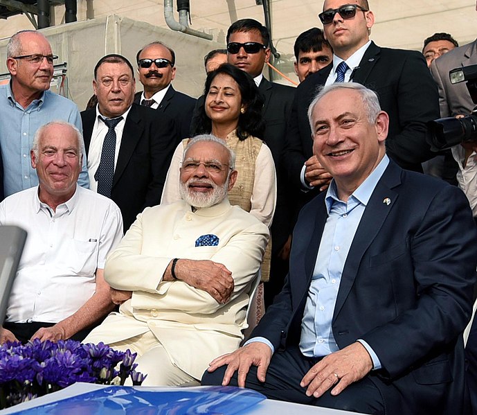 File:The Prime Minister, Shri Narendra Modi and the Prime Minister of Israel, Mr. Benjamin Netanyahu at the Danziger Flower Farm- a leading facility for R&D in plant varieties, in Tel Aviv, Israel on July 04, 2017 (2).jpg