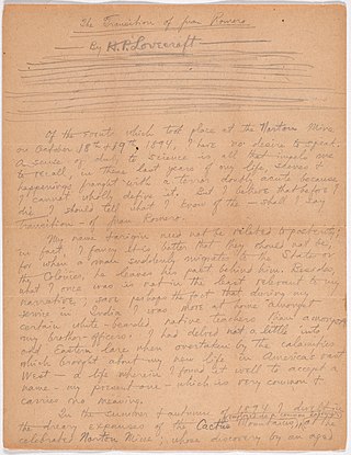 <span class="mw-page-title-main">The Transition of Juan Romero</span> 1919 short story by H. P. Lovecraft