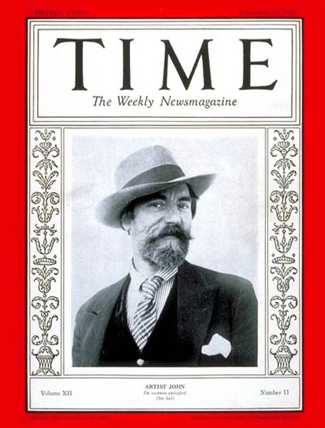 "Artist John," on a 1928 Time magazine cover.