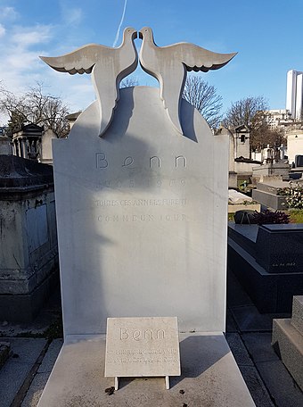 Sépulture de Benn, Paris, cimetière du Montparnasse.