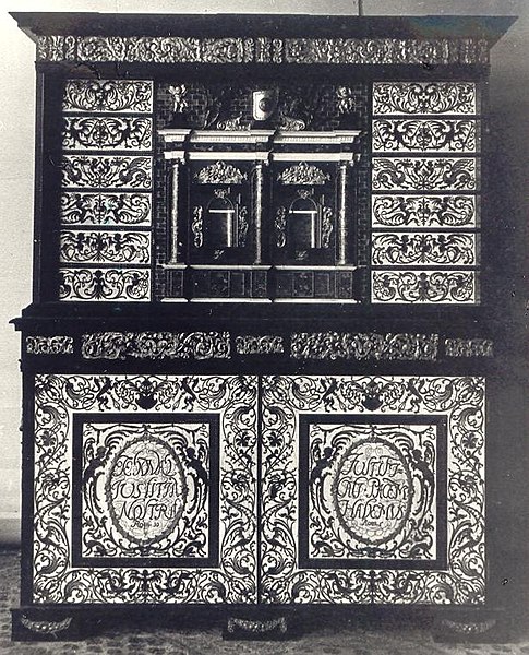 Tortoise-shell cabinet of Polish king John III Sobieski, looted by the Germans from the Wilanów Palace during World War II