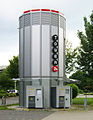 Vollautomatischer Paketautomat im Technologiepark Dortmund. Konzept vom Fraunhofer-Institut für Materialfluss und Logistik (IML), Dortmund