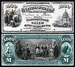 $1,000 Series 1875 (proof) First National Bank Salem, Massachusetts