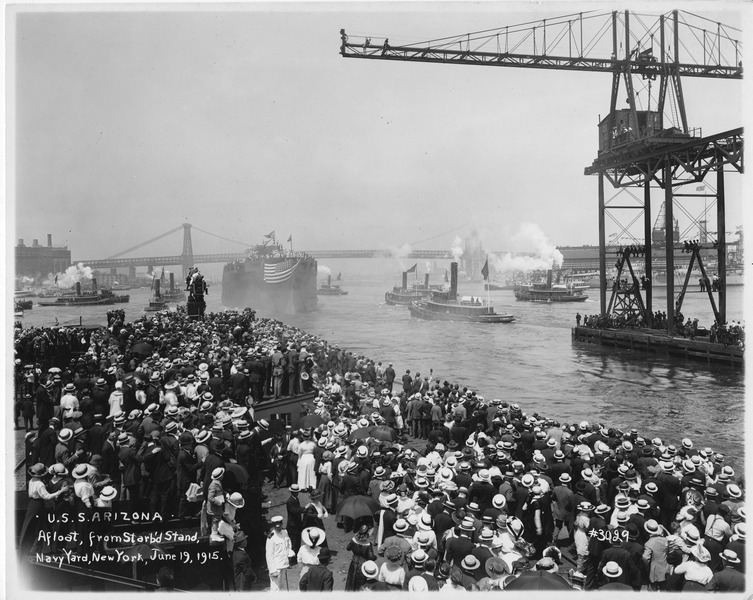 File:USS Arizona afloat after launch NARA 19-LC-19A-24.tif