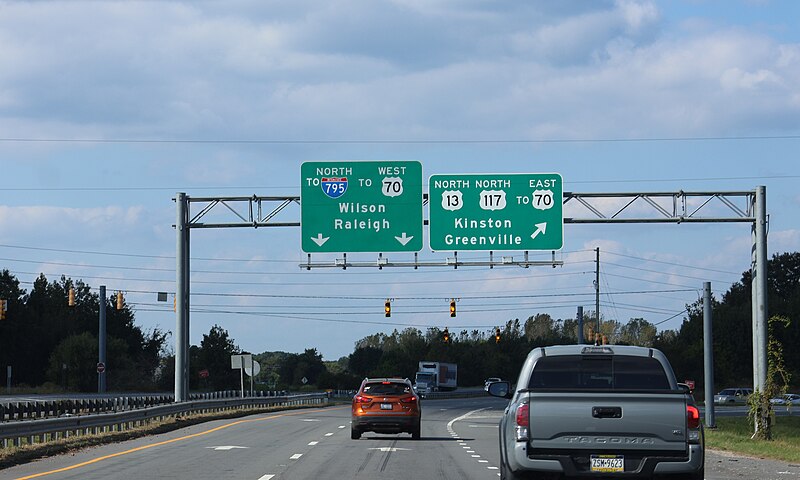 File:US 13 North-US 117 North-NC 581 North in Wayne County (September 2023) 08.jpg