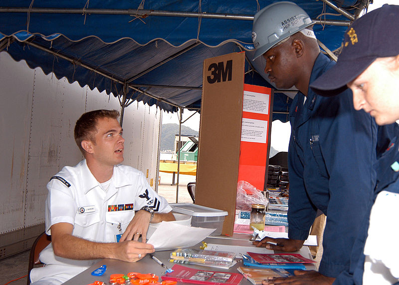 File:US Navy 050922-N-9860Y-050 Sailors discuss the Navy Substance Abuse and Rehabilitation Program at the 3rd annual USS Blue Ridge (LCC 19) Health Fair.jpg