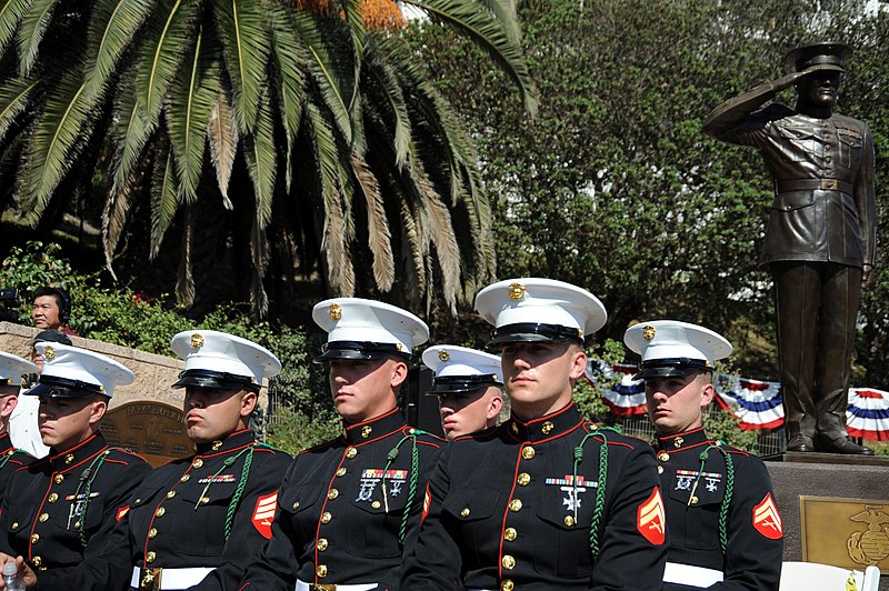 File:US Navy 081025-N-2959L-124 Marines attend the rededication of the Marine Monument at Park Semper Fi honoring Medal of Honor recipients.jpg